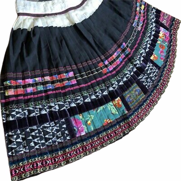 ANTHROPOLOGIE Accordion Pleated Vintage Boho Valea Skirt COREY LYNN CALTER Small - Picture 11 of 15